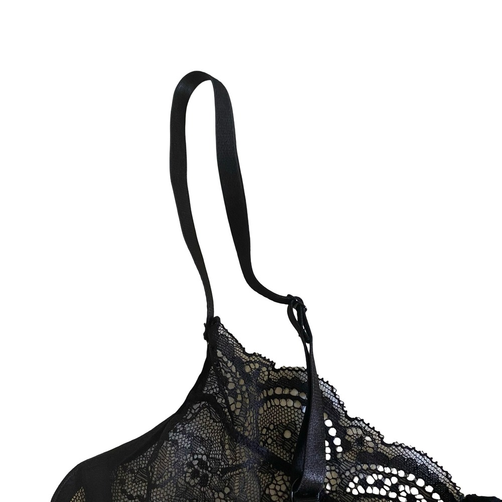 Nasty Gal Black Floral Lace Underwire Bodysuit Cutout Lingerie New Large - Picture 5 of 9